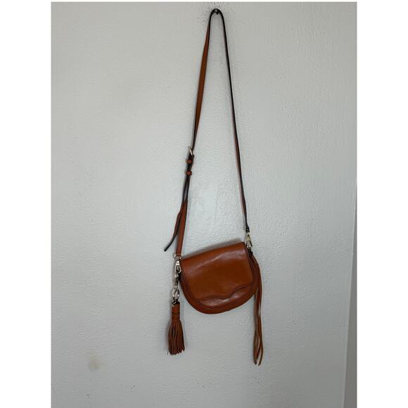 Rebecca Minkoff Handbags - Rebecca Minkoff Brown Leather Small Crossbody Bag Fringed Zipper Purse